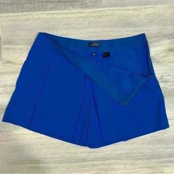The Limited Dressy Side Zip Stretch Skort Shorts Bright Royal Blue Size 6 - Picture 3 of 8